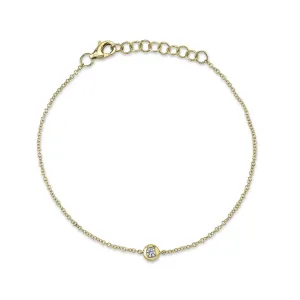 14K YELLOW GOLD DIAMOND BEZEL BRACELET .06CT