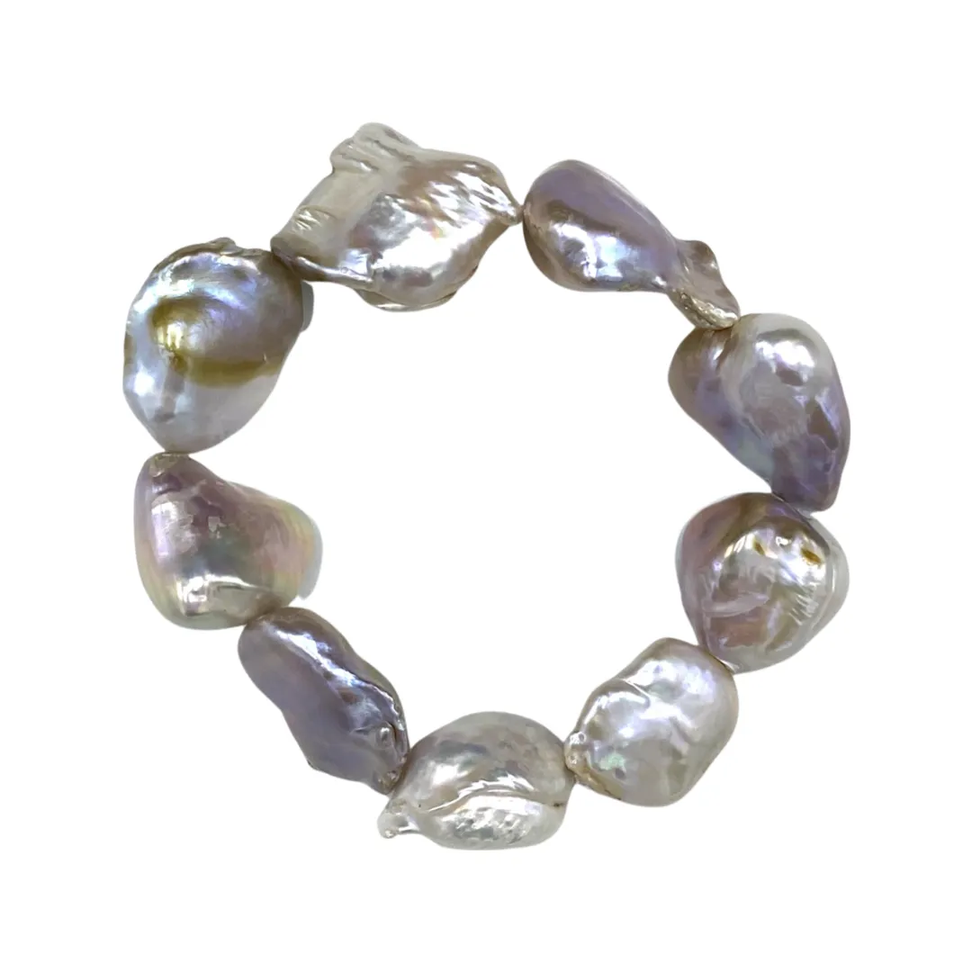 205-03-STRETCH | STONE PEARL STRETCH BRACELET (CHAMPAGNE)