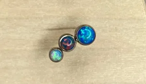 3-Gem Left Facing (Blue & White Opals)-14g