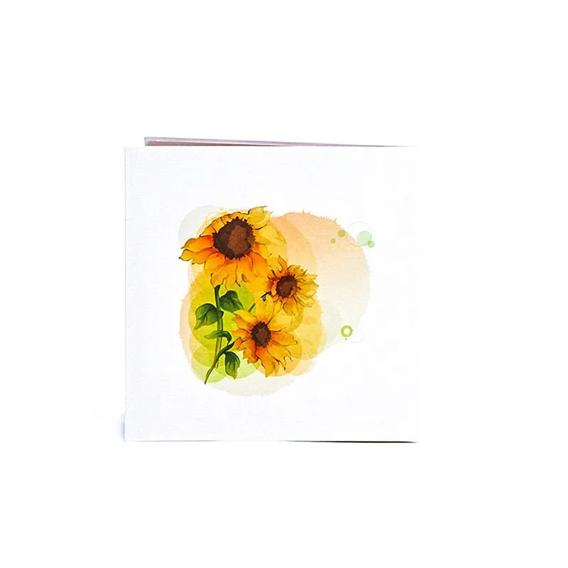 3D Handmade Yellow Sunflower Pop-Up Greeting Card - Perfect for Thinking of You, Congrats, Weddings, Thanks & Gifts for Her!