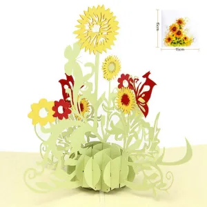 3D Handmade Yellow Sunflower Pop-Up Greeting Card - Perfect for Thinking of You, Congrats, Weddings, Thanks & Gifts for Her!