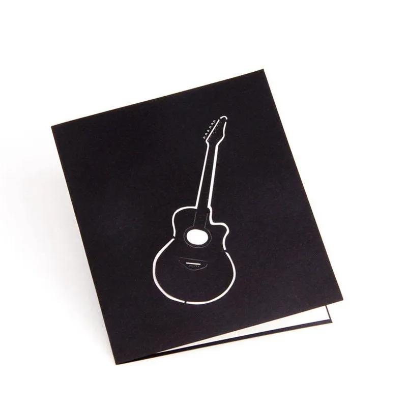 3D Personalized Guitar Greeting Pop Up Cards - Handmade Thinking of You, Congratulation & Birthday Gift Thank You Cards