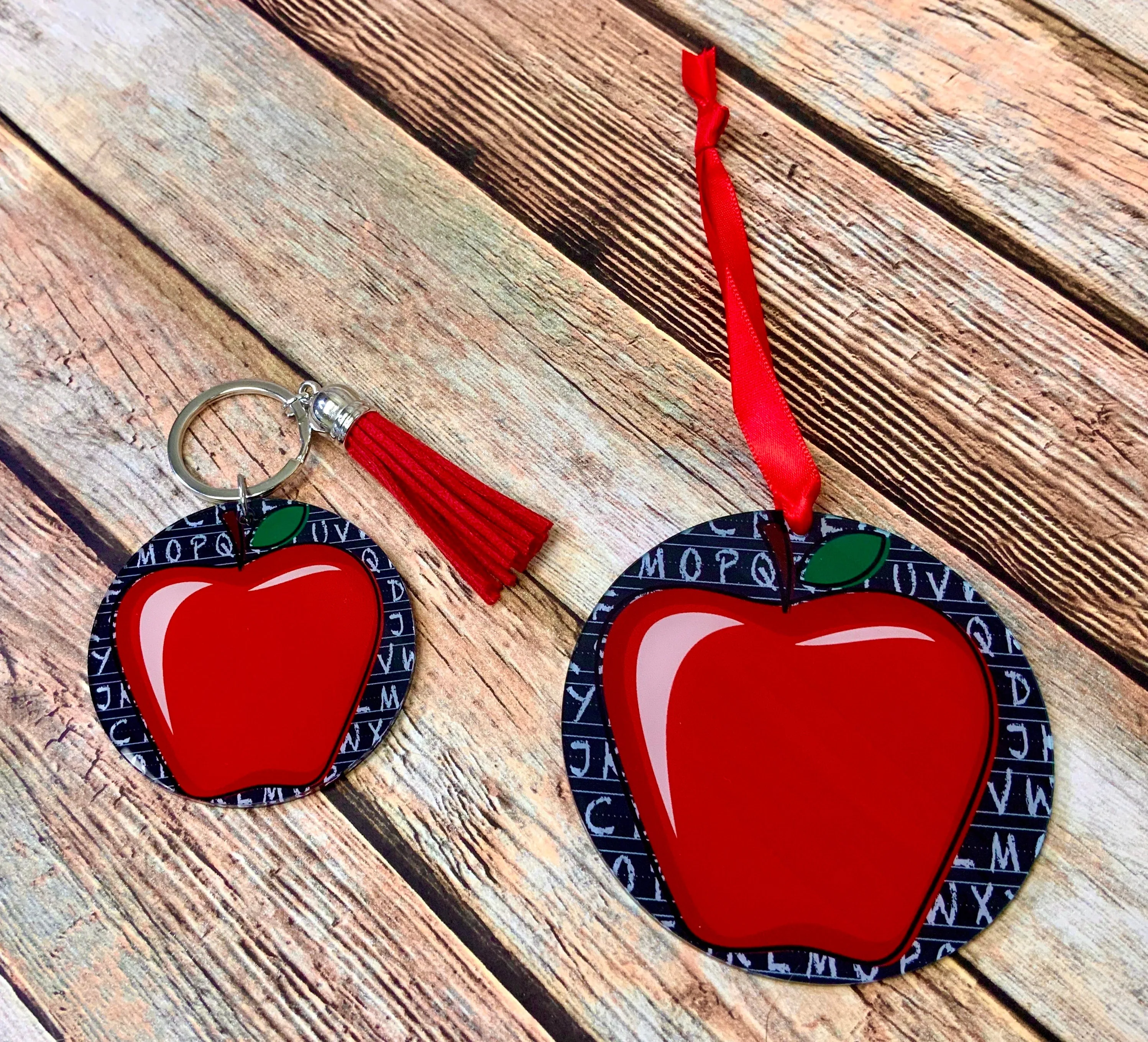 Acrylic Apple Ornaments and Keychains (sold Separately)