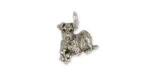 Airedale Terrier Charm Jewelry Sterling Silver Handmade Dog Charm AR1-C