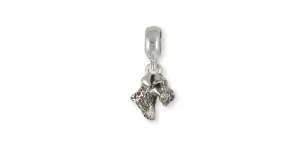 Airedale Terrier Charm Slide Jewelry Sterling Silver Handmade Dog Charm Slide AR11-PNS