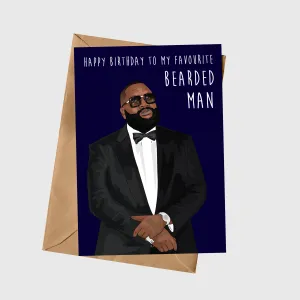 Bearded Man Birthday A5 Greeting Card