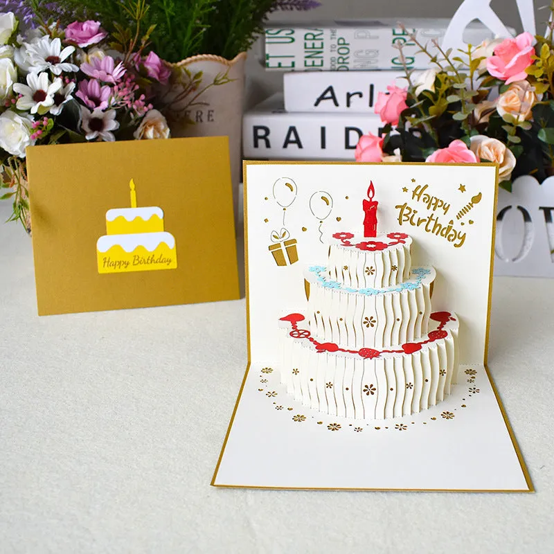 Birthday Cake Card 3D pop-up Greeting Card