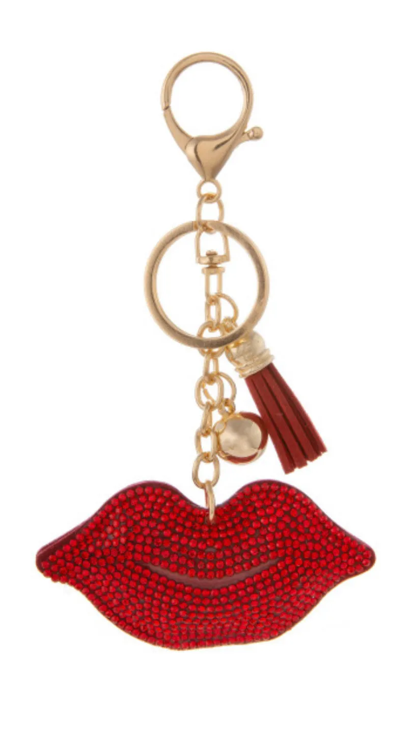 Bling Key Chains/Purse/ Bag Charm with a Faux Suede Tassel