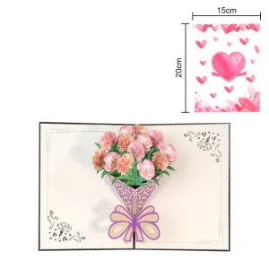 Carnation 3D Pop-up Greeting Card Mother's Day Thanks Card