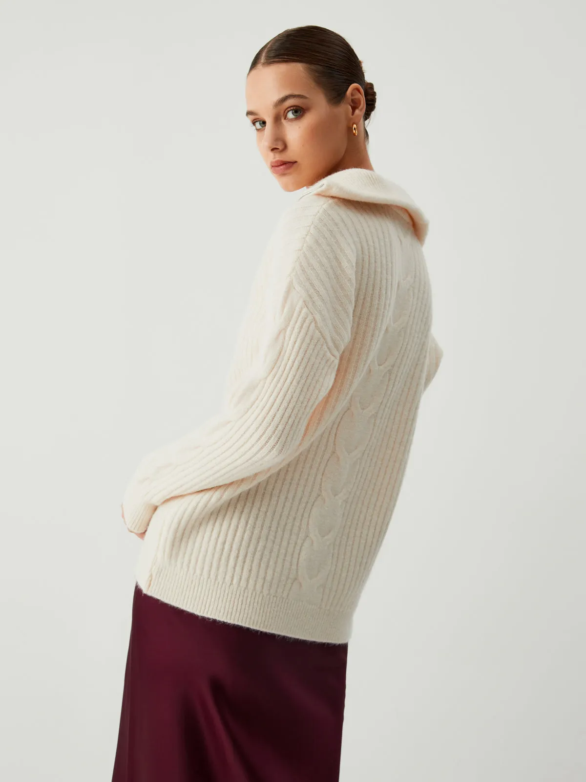 Cloud Nine Graceful Open Collar Sweater