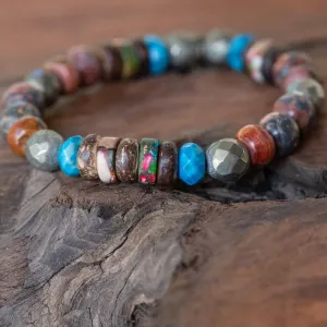 Courage and Strength: Jasper, Agate, Pyrite Chakra Stretch Bracelet