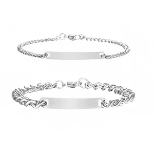 Custom Engraved Couples Bracelet Set