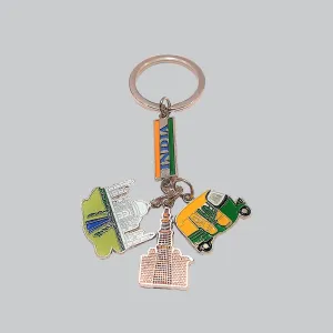 Elephant Auto Taj Mahal Keychain Metal