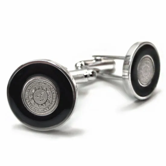 Enamel Cufflinks with Bowdoin Seal