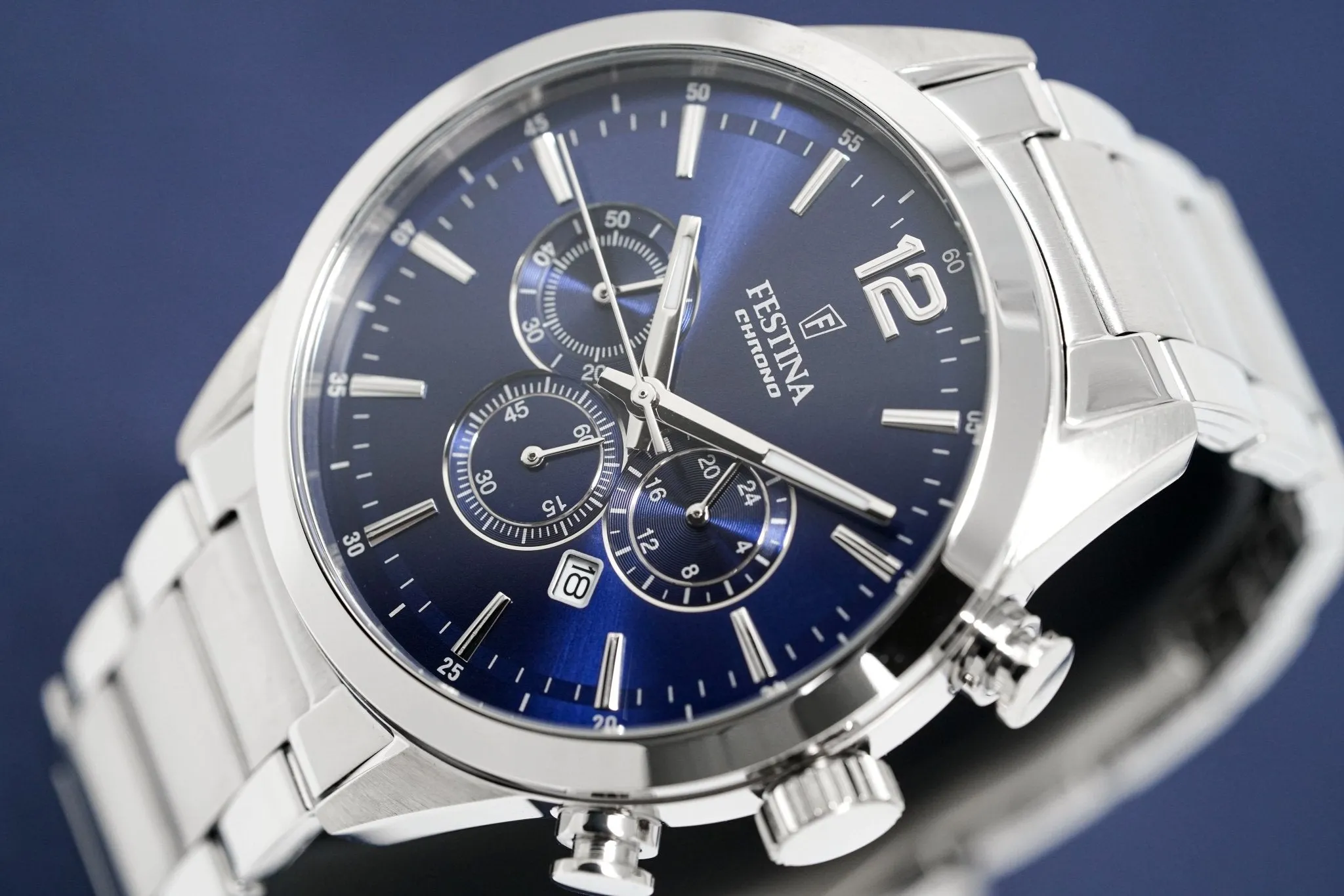 Festina Watch Blue Timeless Chrono Stainless Steel F20343-7