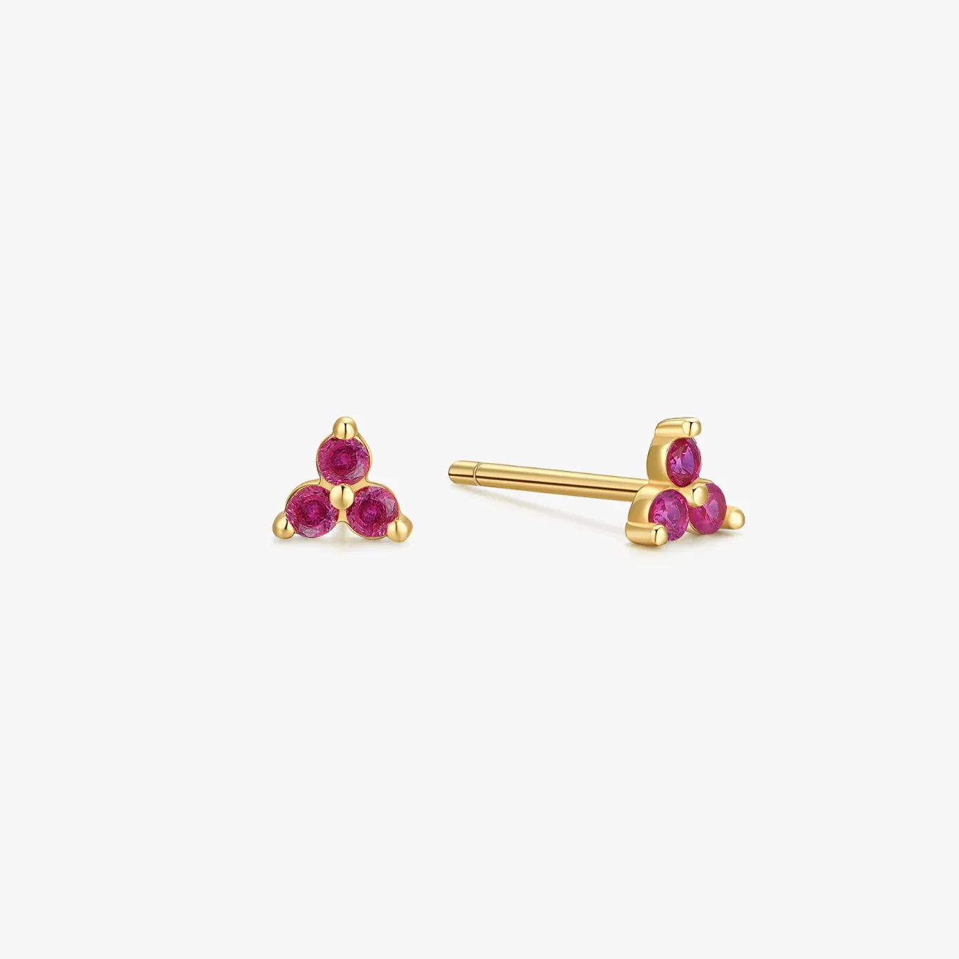 Fuchsia Twinkle Sterling Studs in Gold