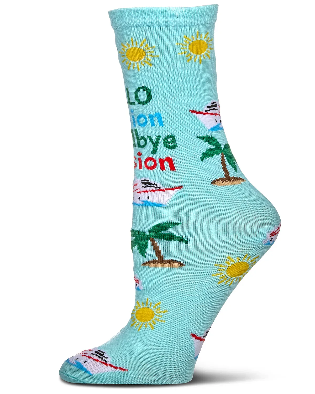 Goodbye Tension Hello Pension Greeting Card Crew Socks