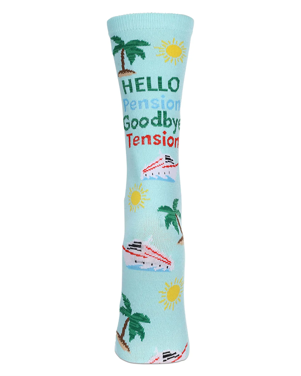 Goodbye Tension Hello Pension Greeting Card Crew Socks