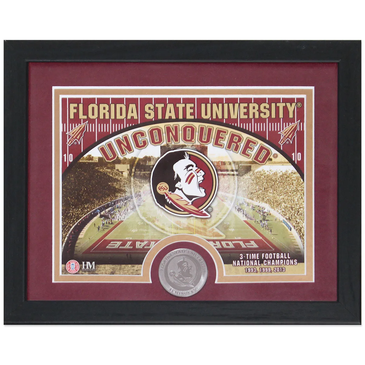 Highland Mint Florida State Unconquered Framed Photo with Seminole Logo Coin