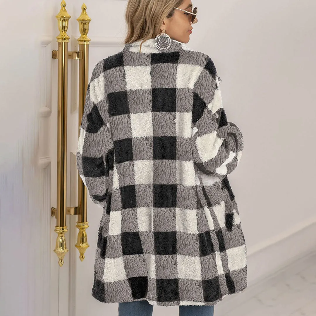 Ivyshape | Comfortable Checked Coat