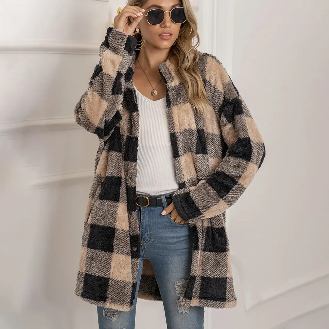 Ivyshape | Comfortable Checked Coat