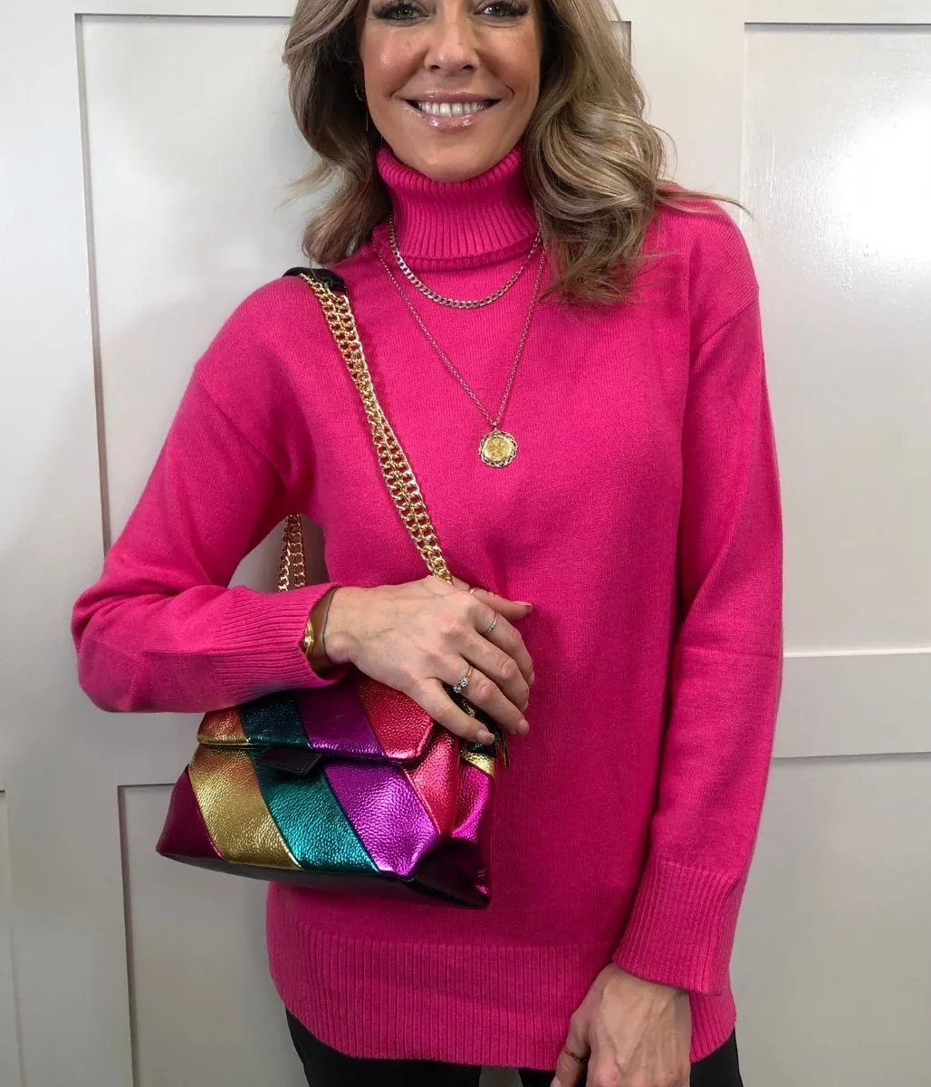 Pink Soft Roll Neck Jumper