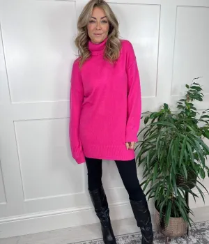 Pink Soft Roll Neck Jumper