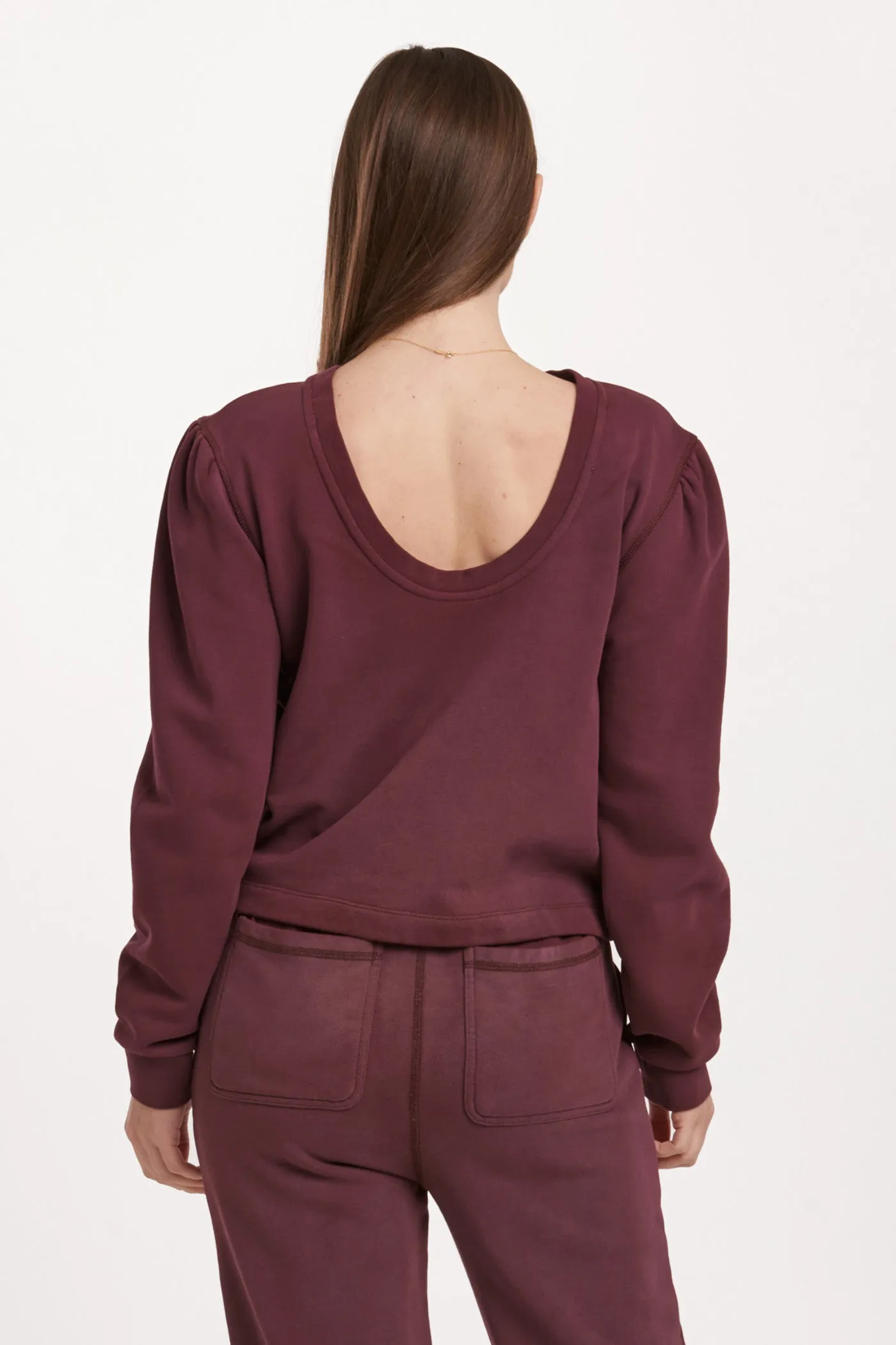 RAYA SCOOP BACK SWEATSHIRT PLUM BERRY