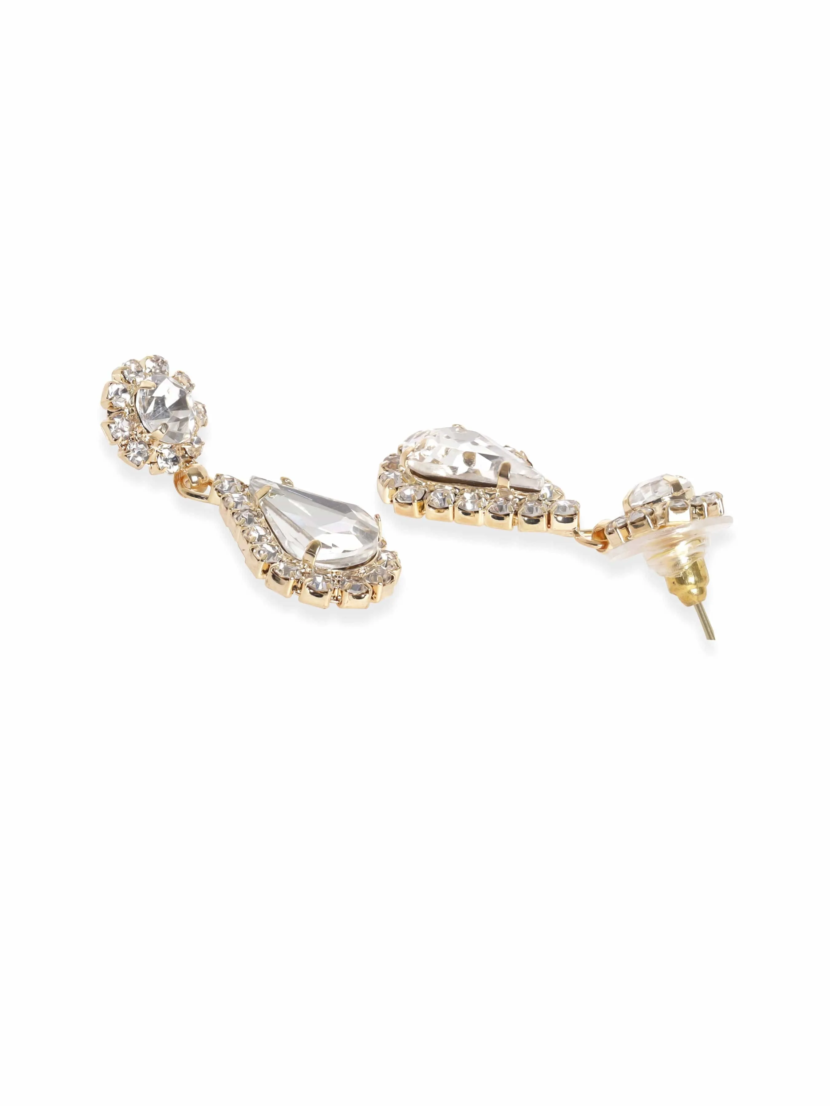 Rubans Gleaming Elegance Gold-Tone Zircon Jewellery Set