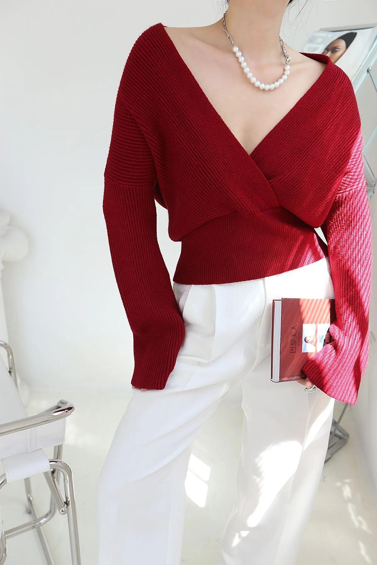 She's Effortless Graceful Wrap Sweater