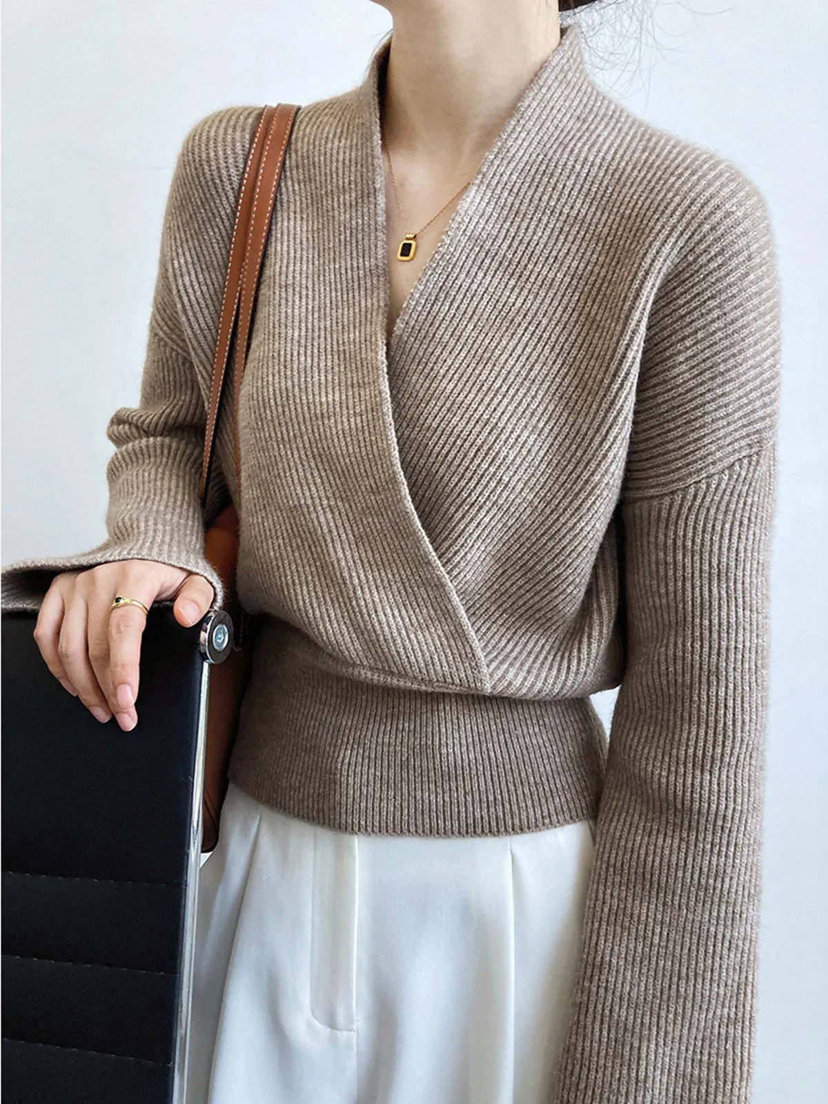 She's Effortless Graceful Wrap Sweater