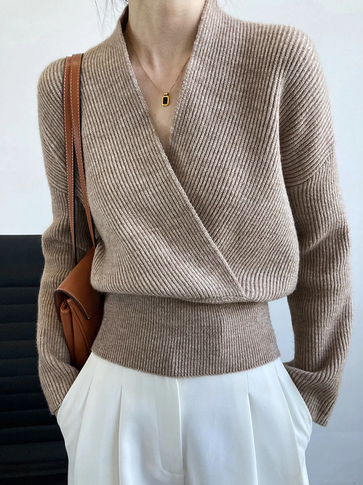 She's Effortless Graceful Wrap Sweater