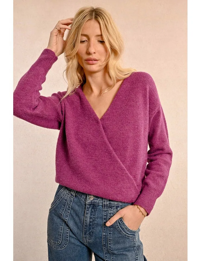 Soft knit wrap sweater