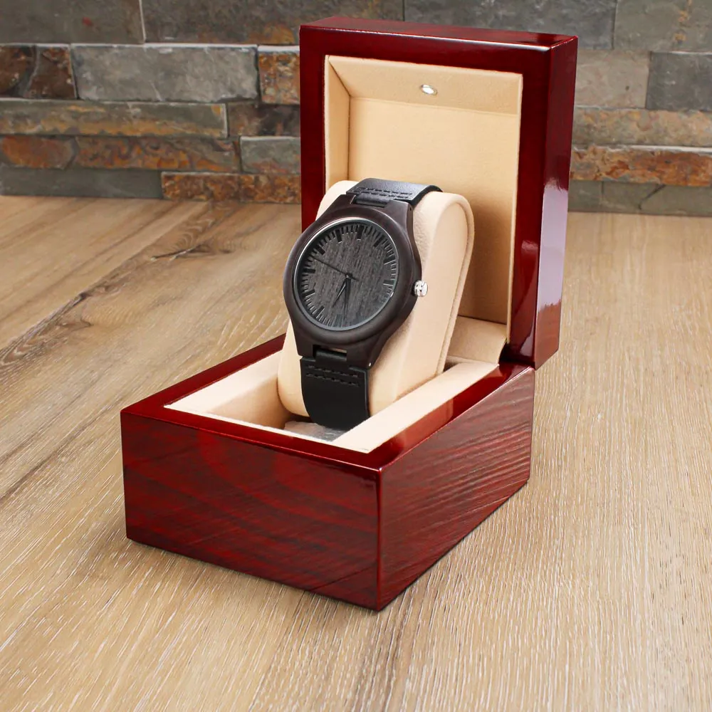 Stay Safe, I Need You Here With Me, Gift for Police Dad, Father's Day Gift Engraved Wooden Watch