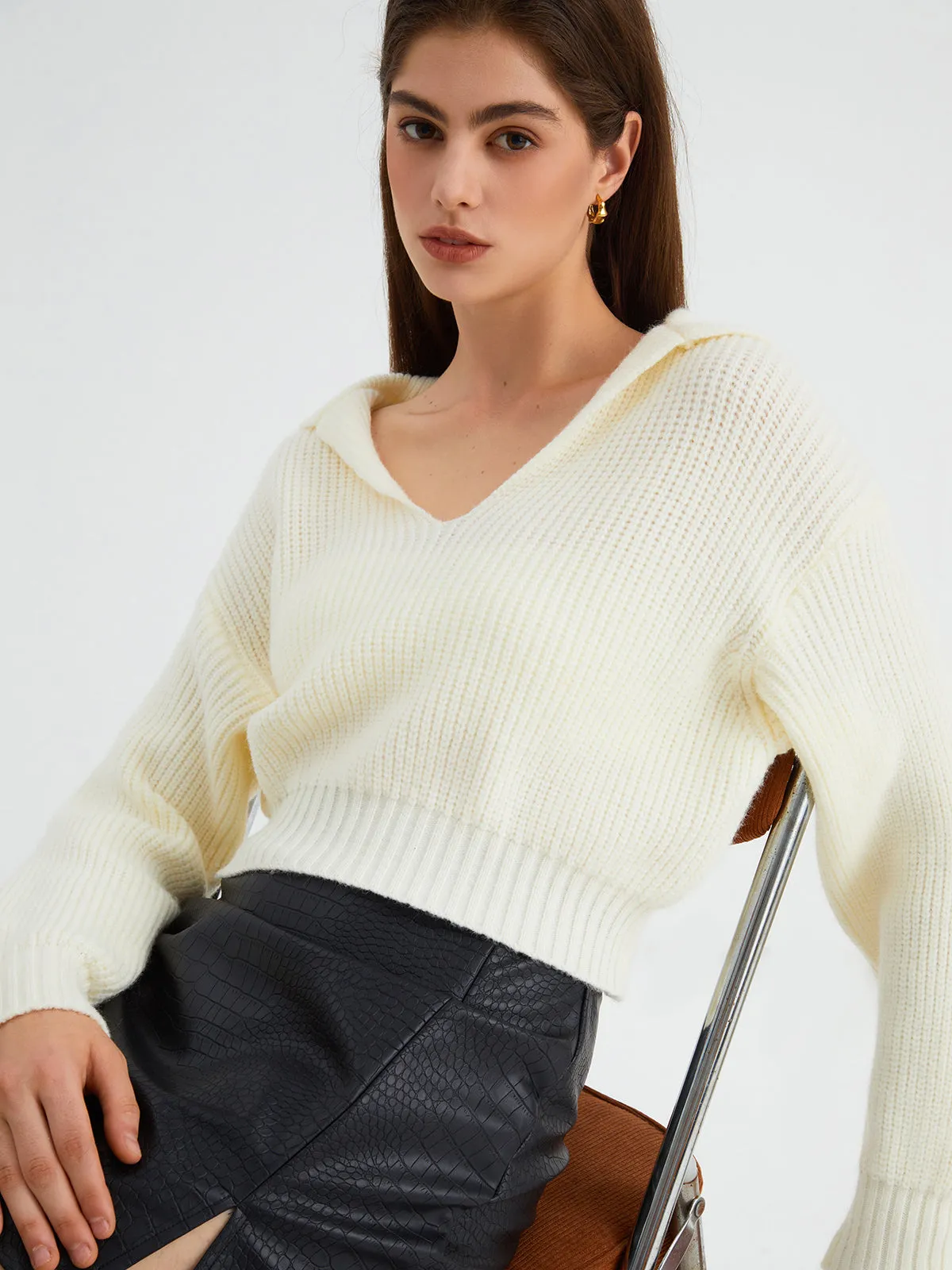 Vanilla Charming Collared Sweater